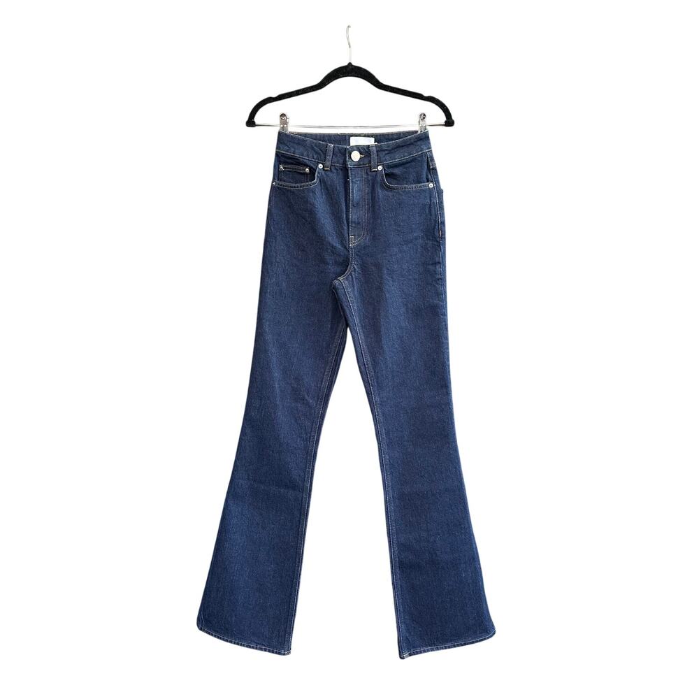 Aligne Straight Flare Denim Jeans in Indigo Blue 410